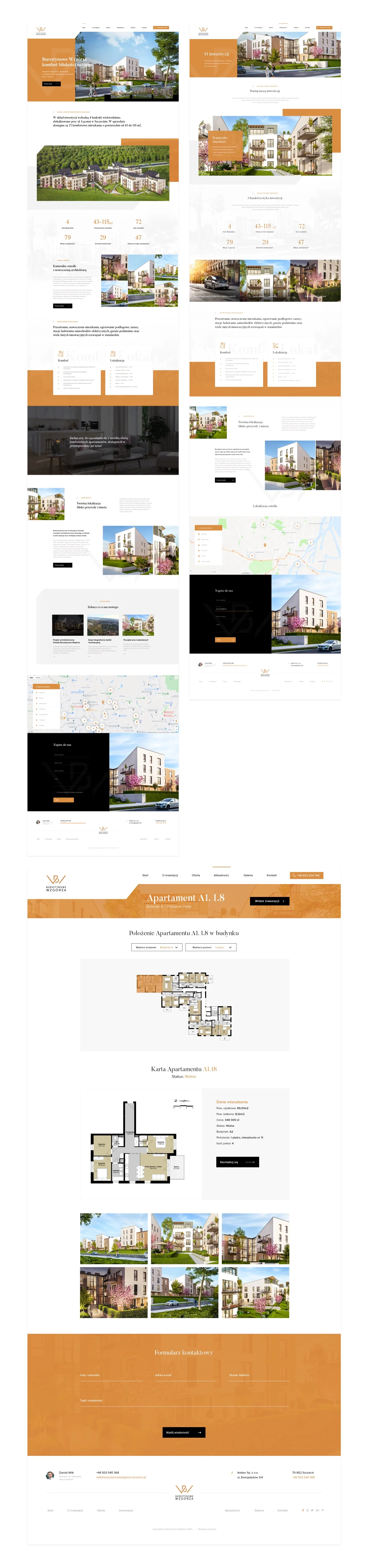 Bursztynowe Wzgórza – real estate website design for a property development, Szczecin