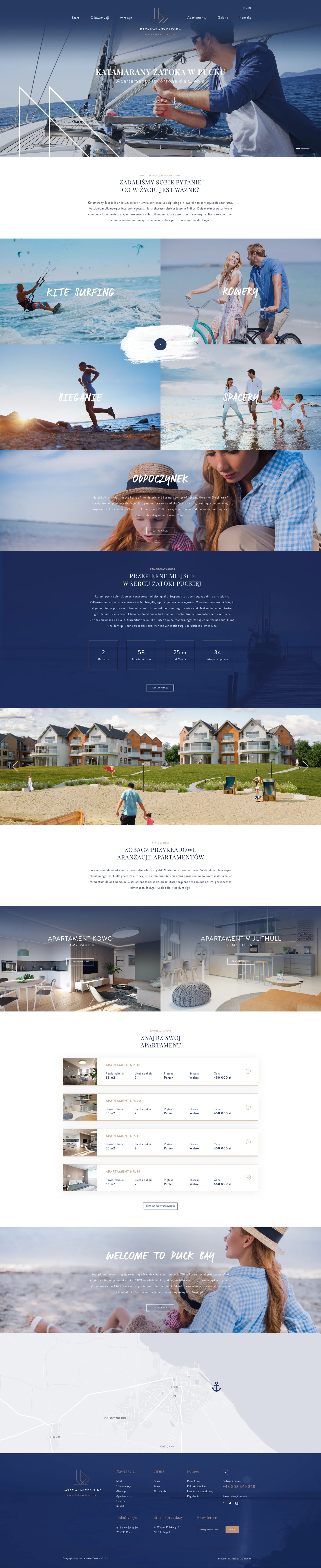 Katamarany Zatoka – real estate website design for a property development, Puck