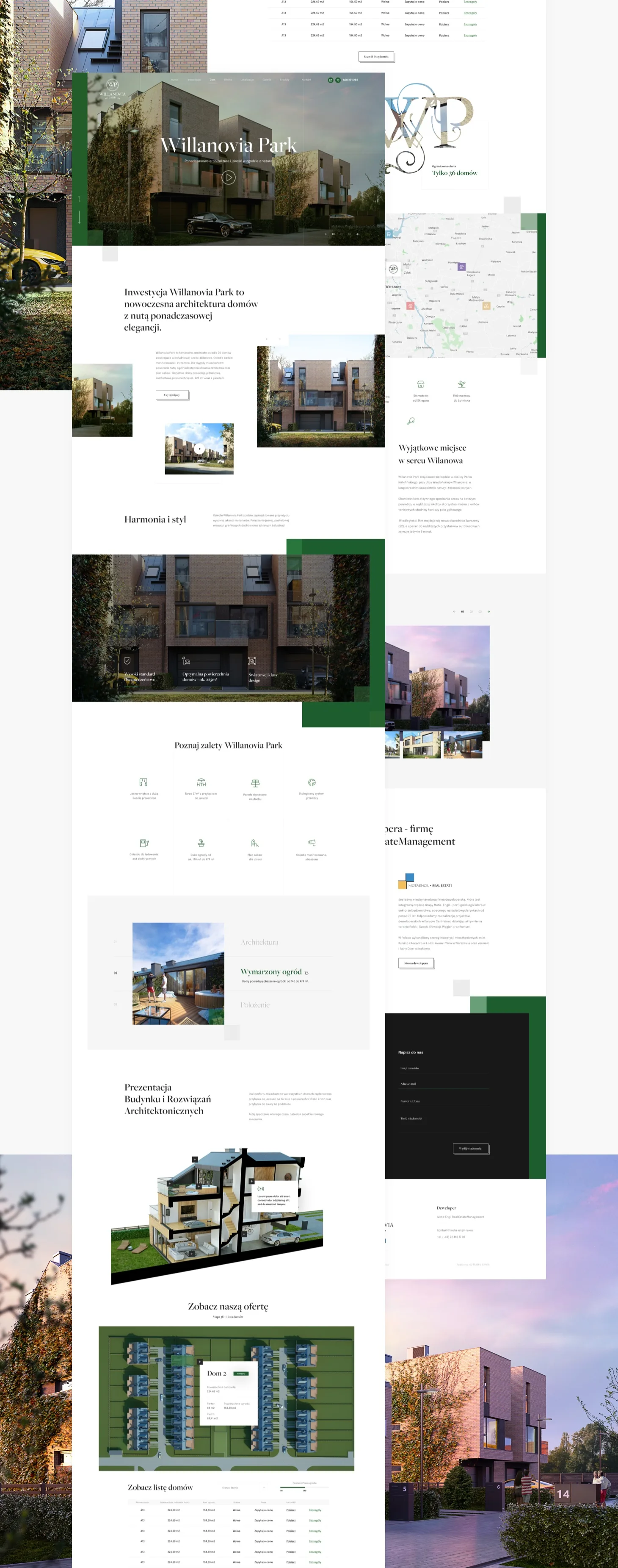 Willanovia Park – real estate website design for a property development, Warsaw