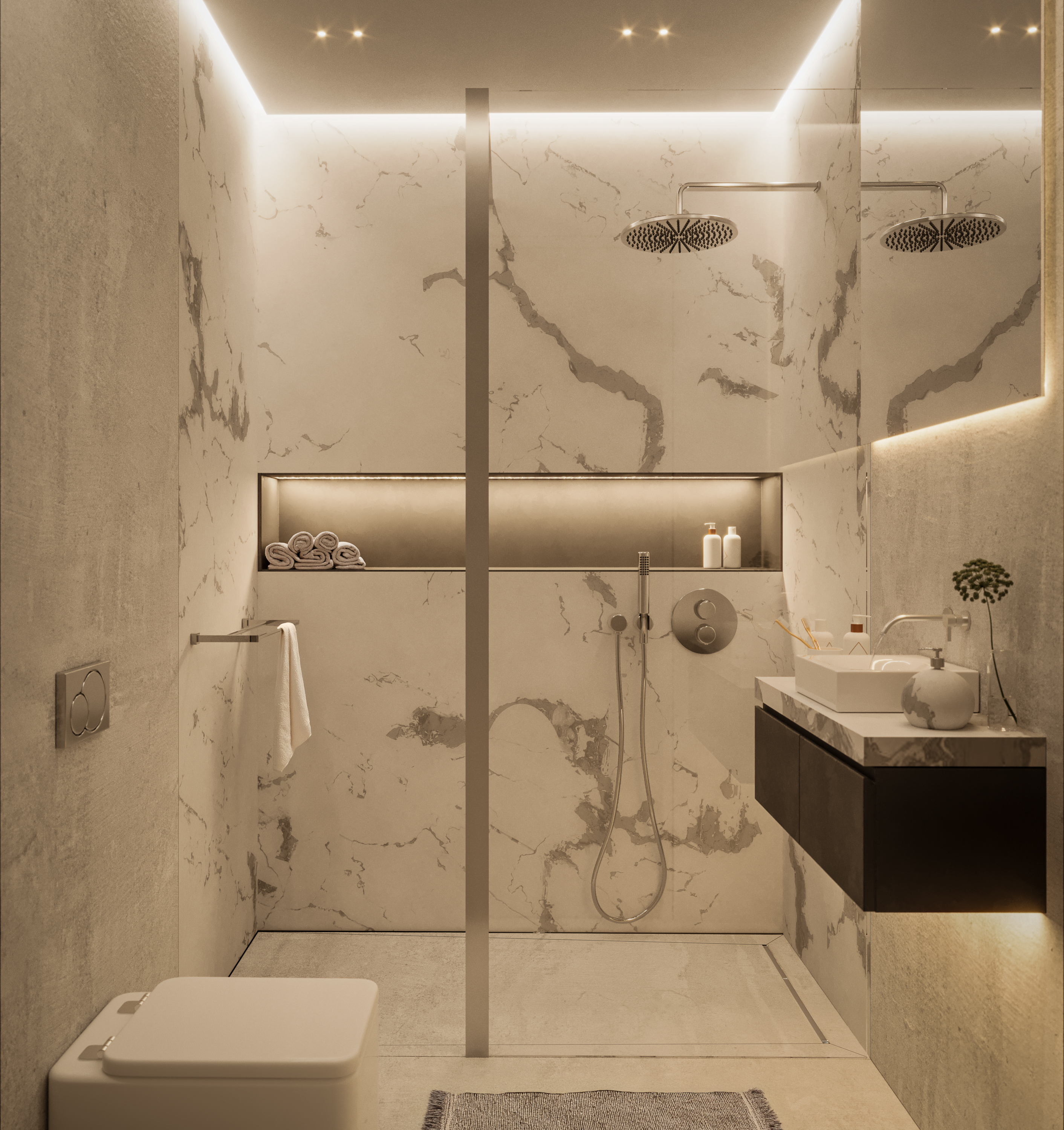 3D rendering Doha – Baltic Horizon – 3D rendering of a seaside apartment hotel
