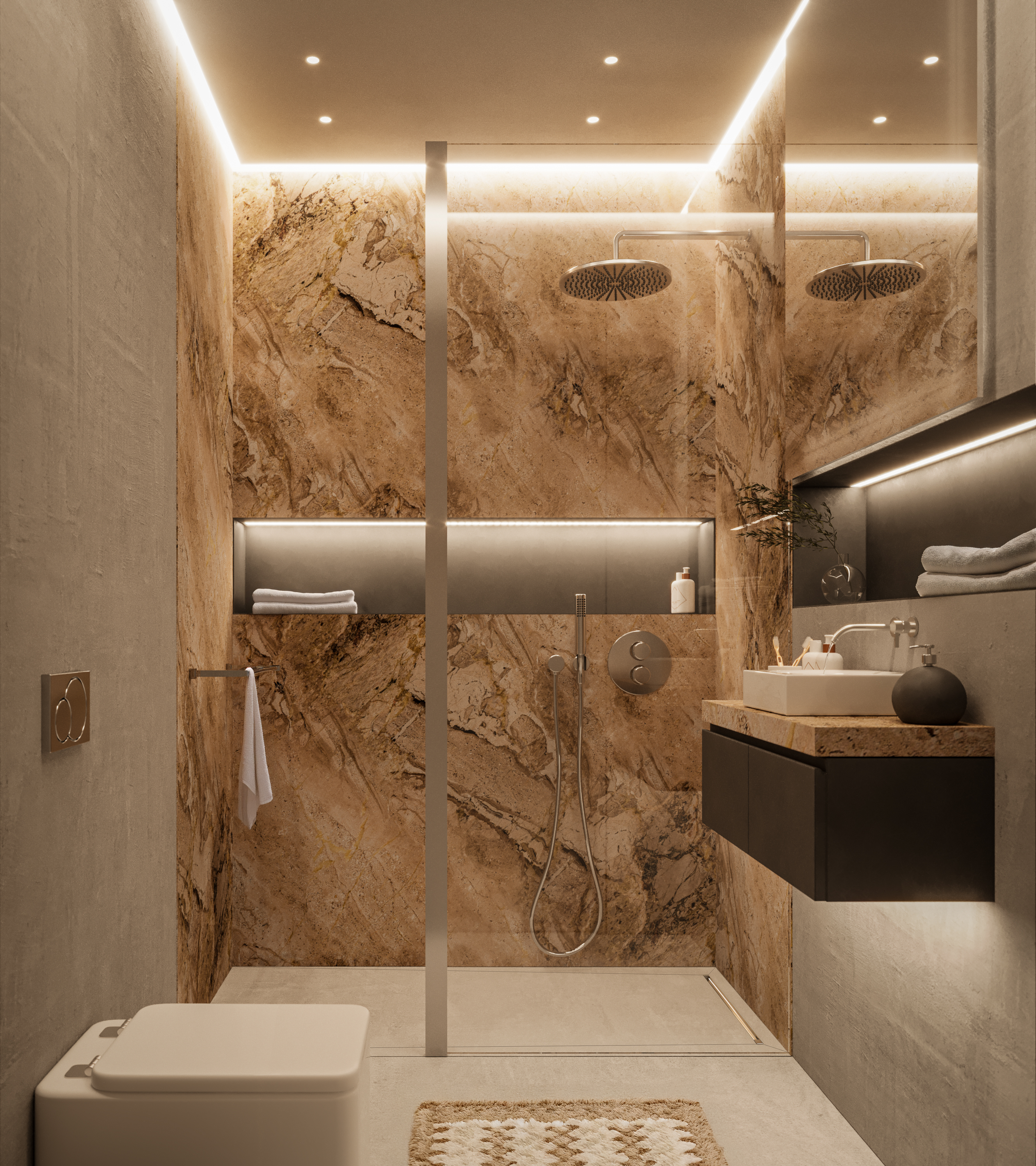 3D rendering Doha – Baltic Horizon – 3D rendering of a seaside apartment hotel