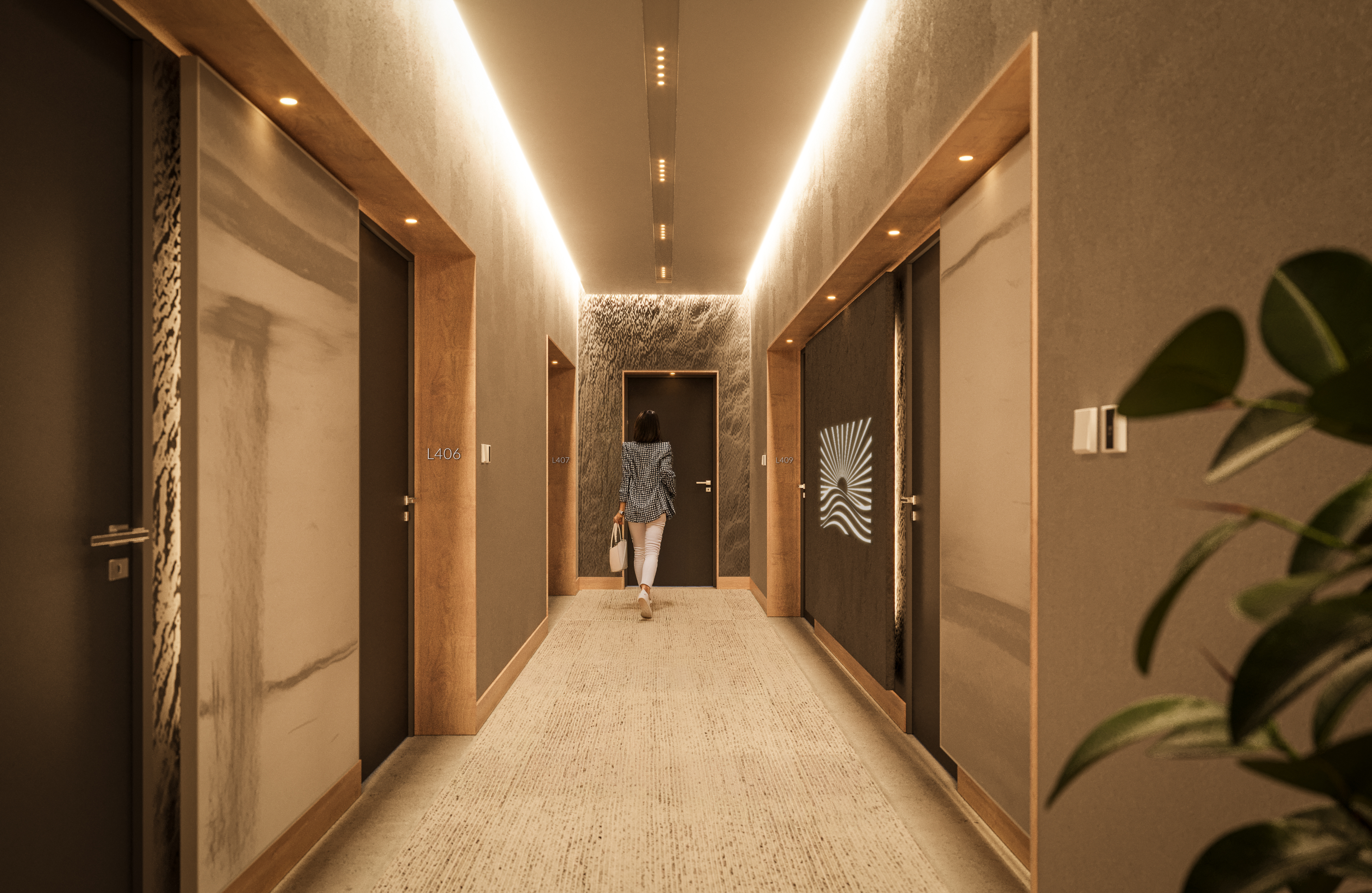 3D rendering Doha – Baltic Horizon – 3D rendering of a seaside apartment hotel