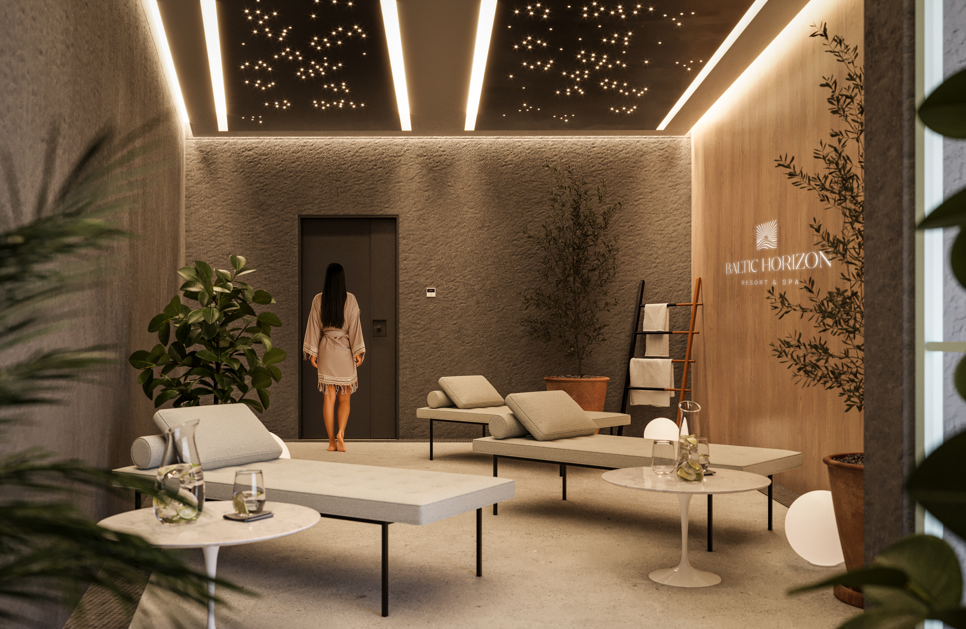 3D rendering Doha – Baltic Horizon – 3D rendering of a seaside apartment hotel