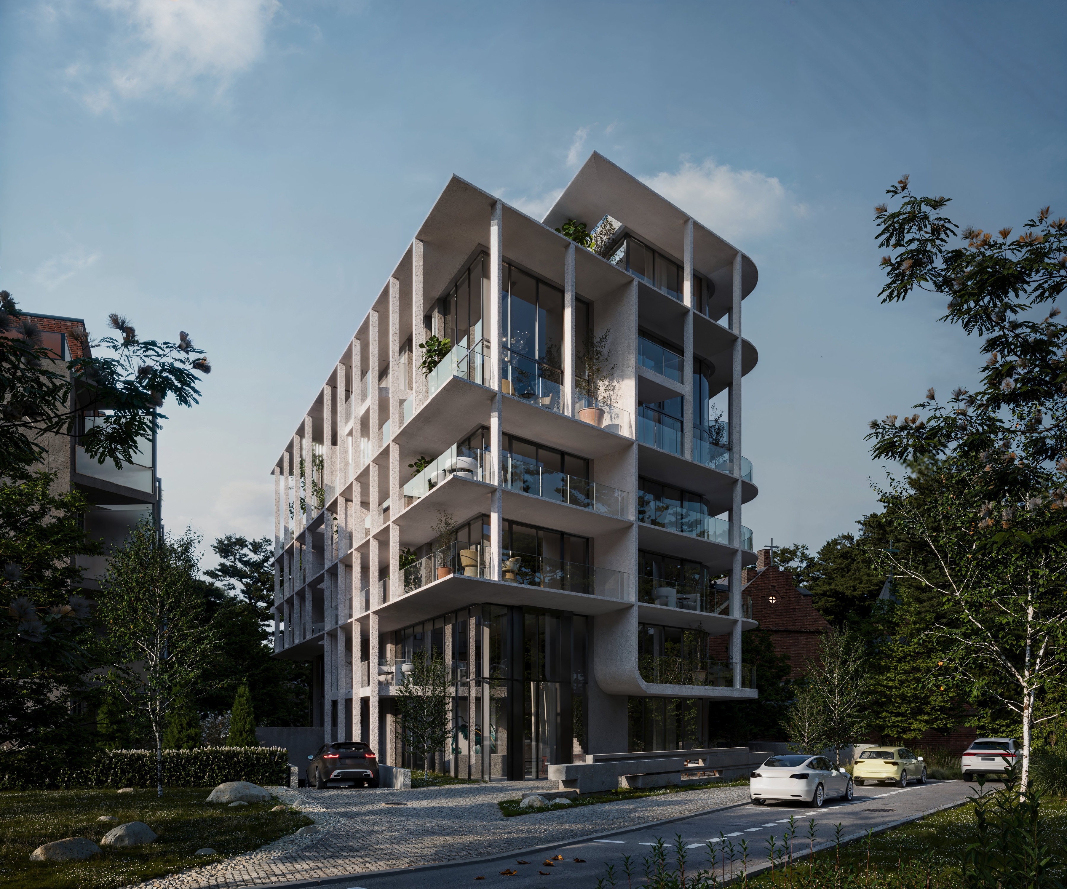 3D rendering Doha – Baysuites – real estate CGI of seaside apartments